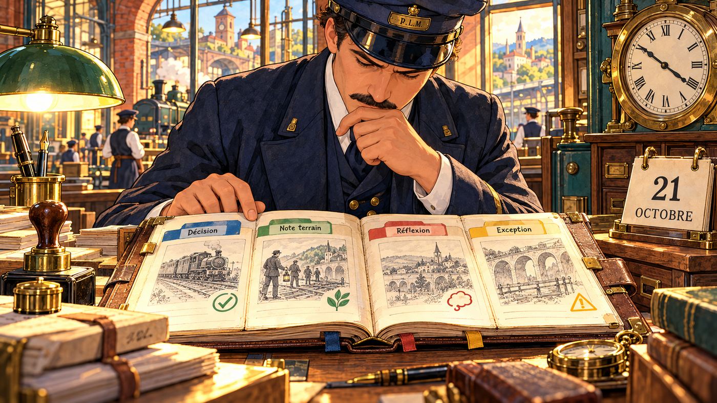 Le journal de bord d'une gare : décisions, notes terrain, réflexions et exceptions datées