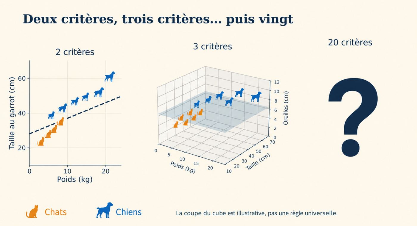 Deux critères, trois critères, puis vingt : la séparation ne se dessine plus